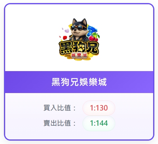 黑狗兄娛樂城幣值